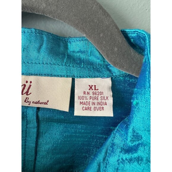 Women size XL100% Silk Blouse Boho Artsy Anni by Natural Grandma Core Cottage - Picture 5 of 7